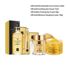Load image into Gallery viewer, Skin Care Set 24K Gold Nicotinamide Face Essence Collagen Face Cream Moisturizing Face Mask Brighten Eye Cream Crystal Eye Patch