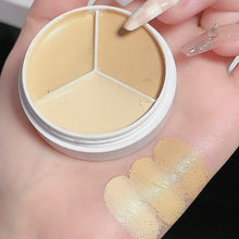 Load image into Gallery viewer, 3 Colors Contour Concealer Palette with Brush Moisturizing Full Coverage Acne Spot Dark Circles Concealer Cream Makeup Cosmetics