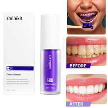 Load image into Gallery viewer, V34 Purple Safe Teeth Whitening Toothpaste Teeth Cleaning Remove Yellow Stains Fresh Breath Toothpaste Dental Care Products