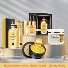 Load image into Gallery viewer, Skin Care Set 24K Gold Nicotinamide Face Essence Collagen Face Cream Moisturizing Face Mask Brighten Eye Cream Crystal Eye Patch