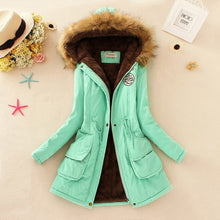 Load image into Gallery viewer, SheBlingBling Autumn Warm Winter Jacket Women Women's Fur Collar Coats Jackets for Lady Long Slim Down Parka Hoodies Parkas