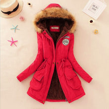 Load image into Gallery viewer, SheBlingBling Autumn Warm Winter Jacket Women Women's Fur Collar Coats Jackets for Lady Long Slim Down Parka Hoodies Parkas