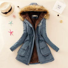 Load image into Gallery viewer, SheBlingBling Autumn Warm Winter Jacket Women Women's Fur Collar Coats Jackets for Lady Long Slim Down Parka Hoodies Parkas