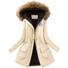 Load image into Gallery viewer, SheBlingBling Autumn Warm Winter Jacket Women Women's Fur Collar Coats Jackets for Lady Long Slim Down Parka Hoodies Parkas