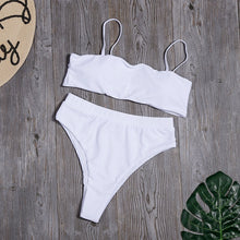 Load image into Gallery viewer, Minimalism Le Solid Swimwear High Waist Bikini Set New Brazilian