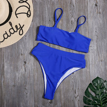 Load image into Gallery viewer, Minimalism Le Solid Swimwear High Waist Bikini Set New Brazilian