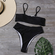Load image into Gallery viewer, Minimalism Le Solid Swimwear High Waist Bikini Set New Brazilian