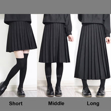 Load image into Gallery viewer, Elastic Waist Japanese Student Girls School Uniform Solid Color Suit Pleated Skirt