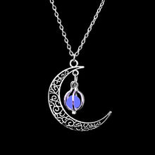 Load image into Gallery viewer, FAMSHIN Fashion Silver Color Charm Luminous Pendant Necklace Women Moon Glowing Stone Necklace Christmas Necklaces Jewelry Gifts