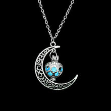 Load image into Gallery viewer, FAMSHIN Fashion Silver Color Charm Luminous Pendant Necklace Women Moon Glowing Stone Necklace Christmas Necklaces Jewelry Gifts