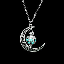 Load image into Gallery viewer, FAMSHIN Fashion Silver Color Charm Luminous Pendant Necklace Women Moon Glowing Stone Necklace Christmas Necklaces Jewelry Gifts