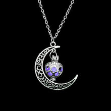 Load image into Gallery viewer, FAMSHIN Fashion Silver Color Charm Luminous Pendant Necklace Women Moon Glowing Stone Necklace Christmas Necklaces Jewelry Gifts