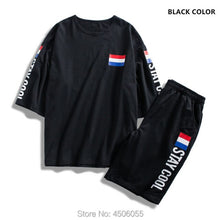 Load image into Gallery viewer, Summer Shorts White Red Tracksuit Men Tee Shirt Homme Plus Size 6XL 7XL 8XL 9XL Mens Clothing 2 Two Piece Set Boys Sets Clothes