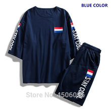Load image into Gallery viewer, Summer Shorts White Red Tracksuit Men Tee Shirt Homme Plus Size 6XL 7XL 8XL 9XL Mens Clothing 2 Two Piece Set Boys Sets Clothes