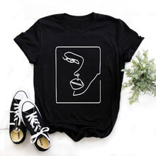Load image into Gallery viewer, Women Print Letter Short Sleeve Cotton Tops Summer clothing