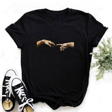 Load image into Gallery viewer, Women Print Letter Short Sleeve Cotton Tops Summer clothing