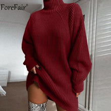 Load image into Gallery viewer, Forefair Turtleneck Long Sleeve Sweater Dress Women