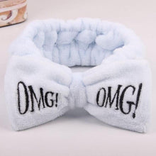 Load image into Gallery viewer, New Letter "OMG" Coral Fleece Soft Bow Headbands for women