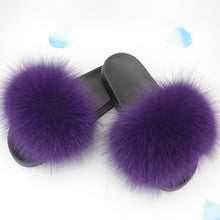 Load image into Gallery viewer, Summer Fluffy Raccoon Fur Slippers for Women