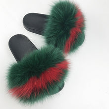 Load image into Gallery viewer, Summer Fluffy Raccoon Fur Slippers for Women