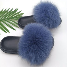 Load image into Gallery viewer, Summer Fluffy Raccoon Fur Slippers for Women