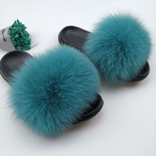 Load image into Gallery viewer, Summer Fluffy Raccoon Fur Slippers for Women