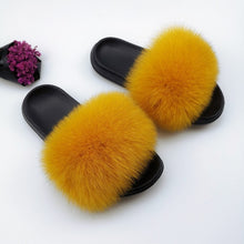 Load image into Gallery viewer, Summer Fluffy Raccoon Fur Slippers for Women