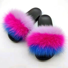 Load image into Gallery viewer, Summer Fluffy Raccoon Fur Slippers for Women