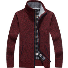 Load image into Gallery viewer, Winter Thick Men's Knitted Sweater Coat Long Sleeve Cardigan Fleece
