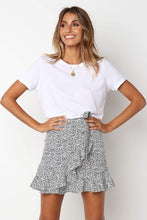 Load image into Gallery viewer, Multi Dot Print Short Mini Skirts Women Summer Ruffle High Waist Bow Tie Skirt Ladies Streetwear Slim Bottoms Saias 2019
