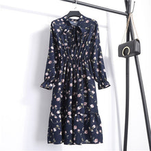 Load image into Gallery viewer, Women Casual Dress Korean Style Floral Printed Chiffon