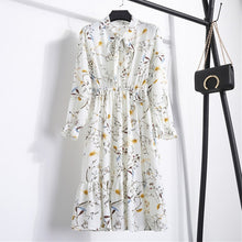 Load image into Gallery viewer, Women Casual Dress Korean Style Floral Printed Chiffon