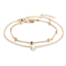 Load image into Gallery viewer, Vienkim Women 2019 Women Anklets Simple Heart Barefoot Crochet Sandals Foot Jewelry Two Layer Foot Legs Bracelet Anklets