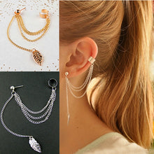 Load image into Gallery viewer, 1pcs Earrings Jewelry Fashion Personality Metal Ear Clip Leaf Tassel
