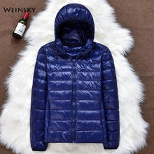 Load image into Gallery viewer, Women Ultralight Thin White Duck Down Hooded Jackets