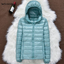 Load image into Gallery viewer, Women Ultralight Thin White Duck Down Hooded Jackets