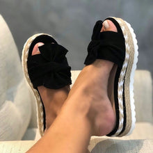 Load image into Gallery viewer, Summer slippers women wedge Thick bottom Bow Slippers