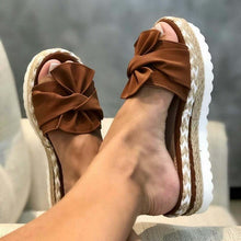 Load image into Gallery viewer, Summer slippers women wedge Thick bottom Bow Slippers