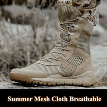 Load image into Gallery viewer, 35 48 Size Men Women Ultrallight Outdoor Climbing Shoes Tactical Training Army Boots Summer Breathable Mesh Hiking Desert Boot