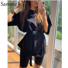 Load image into Gallery viewer, Sampic Fashion White Khaki Sexy Women Summer O Neck Outfit