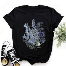 Load image into Gallery viewer, Women Print Letter Short Sleeve Cotton Tops Summer clothing