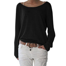 Load image into Gallery viewer, Solid Color Comfortable Casual Round Neck Long Sleeve Knitted T-shirt