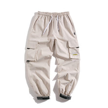 Load image into Gallery viewer, Men's Side Pockets Cargo Harem Pants 2020 Ribbons Black Hip Hop