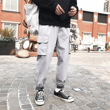 Load image into Gallery viewer, Men's Side Pockets Cargo Harem Pants 2020 Ribbons Black Hip Hop