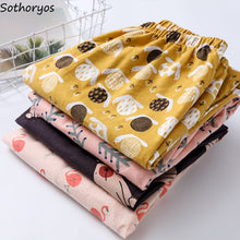 Load image into Gallery viewer, Sleep Bottoms Women Printed Kawaii Summer Cotton Comfortable Breathable Loose Pajama Pants