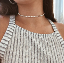 Load image into Gallery viewer, Pearl Bead Chain Choker Necklace