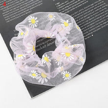 Load image into Gallery viewer, Sweet Embroidery Flowers Mesh Scrunchies Women