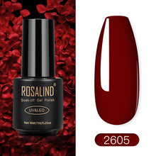 Load image into Gallery viewer, ROSALIND Nail Polish Red Nude Series Polish All For Manicure Nails Art Semi Permanent Gel UV LED Soff Off Hybrid Varnishes