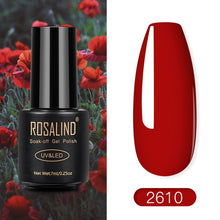 Load image into Gallery viewer, ROSALIND Nail Polish Red Nude Series Polish All For Manicure Nails Art Semi Permanent Gel UV LED Soff Off Hybrid Varnishes
