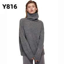 Load image into Gallery viewer, Aachoae Autumn Winter Women Knitted Turtleneck Cashmere Sweater